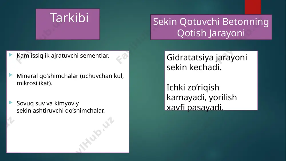 mustaqilish mavzu: mustahkamlikni olishtezligigako’ra sekinqotuvchibetonlar - Page 5