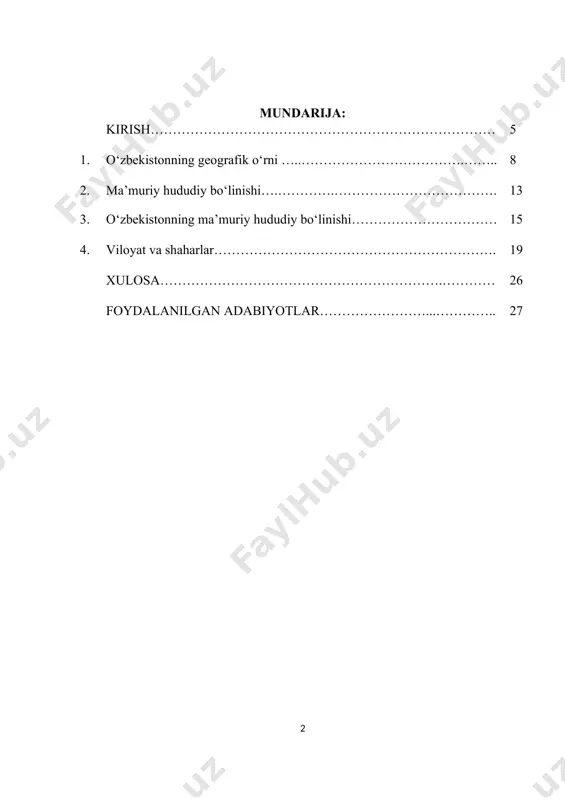 toshkent shahri tumanlardan iborat. ma’muriy-hududiy tuzilish masalalari bo‘yicha komissiyalar ma’muriy-hududiy tuzilish masalalari yuzasidan o‘zbekiston respublikasi vazirlar mahkamasining, qoraqalpog‘iston respublikasi vazirlar kengashining takliflarini hamda viloyatlar, toshkent shahar, tumanlar va shaharlar (qoraqalpog‘iston respublikasi tumanlari va shaharlari) hokimlarining iltimosnomalarini ko‘rib chiqish hamda davlat ekspertizasidan o‘tkazish maqsadida tashkil etiladi. o‘zbekiston respublikasi vazirlar mahkamasi tomonidan tashkil etiladigan komissiya tarkibiga o‘zbekiston respublikasi adliya vazirligi, o‘zbekiston respublikasi moliya vazirligi, o‘zbekiston respublikasi iqtisodiy taraqqiyot va kambag‘allikni qisqartirish vazirligi, o‘zbekiston respublikasi yer resurslari, geodeziya, kartografiya va davlat kadastri davlat qo‘mitasi, o‘zbekiston respublikasi davlat statistika qo‘mitasi rahbarlari kiritiladi. ko‘rib chiqiladigan masalalar mazmuniga qarab, komissiyalar tarkibiga davlat hokimiyati organlarining, davlat boshqaruvi organlarining mansabdor shaxslari, shuningdek fuqarolik jamiyati institutlarining vakillari ham kiritilishi mumkin. qoraqalpog‘iston respublikasi vazirlar kengashi, viloyatlar va toshkent shahar, tumanlar va shaharlar (qoraqalpog‘iston respublikasi tumanlari va shaharlari) hokimlari tomonidan tashkil etiladigan komissiyalar tarkibiga ko‘rib chiqiladigan masalalar mazmuniga qarab, davlat boshqaruvi organlari va mahalliy davlat hokimiyati organlari tegishli hududiy bo‘linmalarining mansabdor …