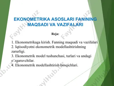 ekonometrika asoslari — PPT