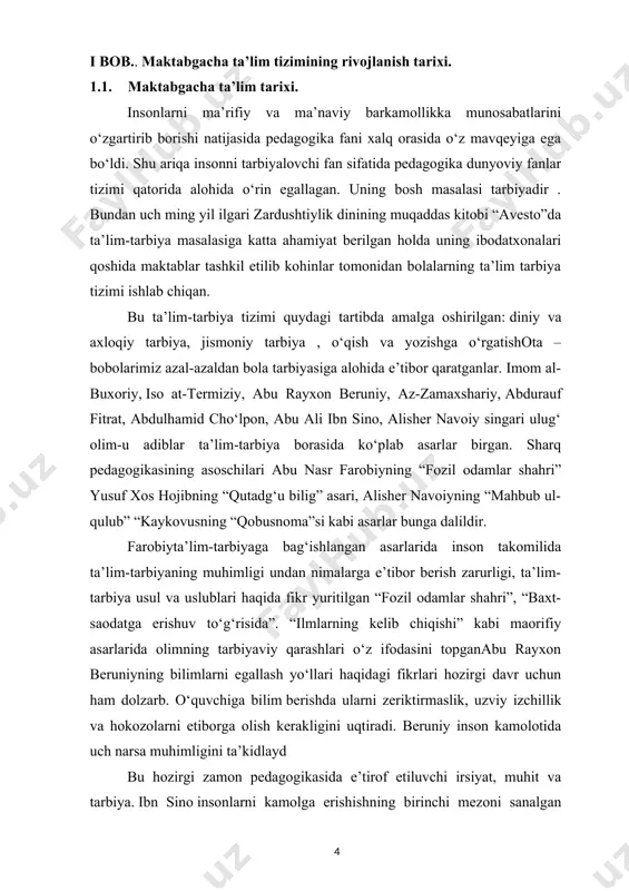 haklini ko‘rsatish bilan cheklangan, bilimlar murakkabligi faqat miqdoriy jihatlarni ko‘rsatib bergan edi. bu dastur mazmuni va mohiyatini olib bera olmagan. -ikkinchi nuqtayi nazar tarafdorlari l.s.vigotskiyning "katta maktabgacha yoshdagi bolalar muhim aloqalarni yo‘lga qo‘ya oladilar va ayrim bilimlar tizimini o‘zlashtirishga qodir” - degan fikrga tayanib, maktabgacha ta’lim dasturi maktabgacha yoshdagi bolalarning imkoniyatlariga mos keladigan va ularni maktabda o‘quv fanlarni o‘zlashtirishga tayyorlaydigan maqbul bir tizim bo‘yicha tuzilishi zarur degan qarashni ilgari surdilar. biroq bu tizimning tabiati, bilimlar dasturini tanlash va tuzish prinsipini belgilashni talab etar edi. bilimlar dasturi o‘zida quyidagilarni: - bu mavjud dunyoni aks ettirishi, politexnik yo‘nalish bilan ifodalanishi (mehnat, materiallar, mashinalar haqida bilimlar), hodisalarning obyektiv aloqasini o‘zida aks ettirishi; buyumlar o‘rtasidagi o‘zaro aloqani aks ettirishi kerak edi.bilimlar dasturini ishlab chiqishdaye.i.tixeyeva a.p.usovalar katta hissa qo‘shdilar. kadrlar tayyorlash milliy modelida shaxs kadrlar tayyorlash tizimining bosh subyekti va obyekti, ta’lim sohasidagi xizmatlaming iste’molchisi va ulami amalga oshiruvchi sifatida ta’riflanadi. kadrlar tayyorlash sohasidagi davlat …