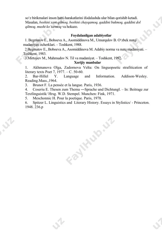 asa, uni o‘rni bilan o‘zgartirib tursa, ham pedagogik, ham psixologik jihatdan to‘g‘ri bo‘ladi. nutq texnikasida diksiya masalasi ham alohida o‘rin tutadi. har bir tovush, so‘zning to‘g‘ri va aniq talaffuz qili-nishi, nutq oqimida so‘z shakllari va gaplarning "chaynalmasligi", ayniqsa, o‘qituvchi nutqi uchun jiddiy talablardandir. taassufki, ba‘zan o‘qituvchilar nutqida ham diksiya noanikdigi bilan bog‘liq nuqsonlar kuzatiladi. masalan, ba‘zan "z" tovushini jarangsiz "s" tovushiga moyil tarzda talaffuz qilish uchraydi: siz — sis, eshitdingiz — eshit-dingis kabi. bu va bu singari nuqsonlar nutq tovushlari-ning hosil bo‘lish o‘rinlarini yaxshi bilmaslik va artikulya-sion apparat (tovush hosil qilishda ishtirok etadigan nutq a‘zolari)ning etarli darajada faol emasligi natijasida paydo bo‘ladi. noto‘g‘ri yoki noaniq talaffuz qilinadigan tovushning hosil bo‘lishida ishtirok etadigan nutq a‘zola-rining faolligini oshirish yo‘li bilan kishi nutqidagi ana shunday diksion xatolarni tuzatish mumkin. buning uchun xilma-xil mashqlar yaxshi yordam beradi. masalan, turli tez aytishlar, maqol va matallar, turli mazmundagi matnlarni muntazam ovoz chiqarib takrorlash ana shunday mashq-larning …
