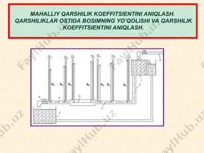 mahalliy qarshilik koeffitsientini aniqlash — PPT