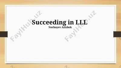 succeeding in lll — PPTX