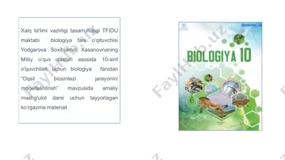 oqsil biosintezi jarayonini modellashtirish — PPTX