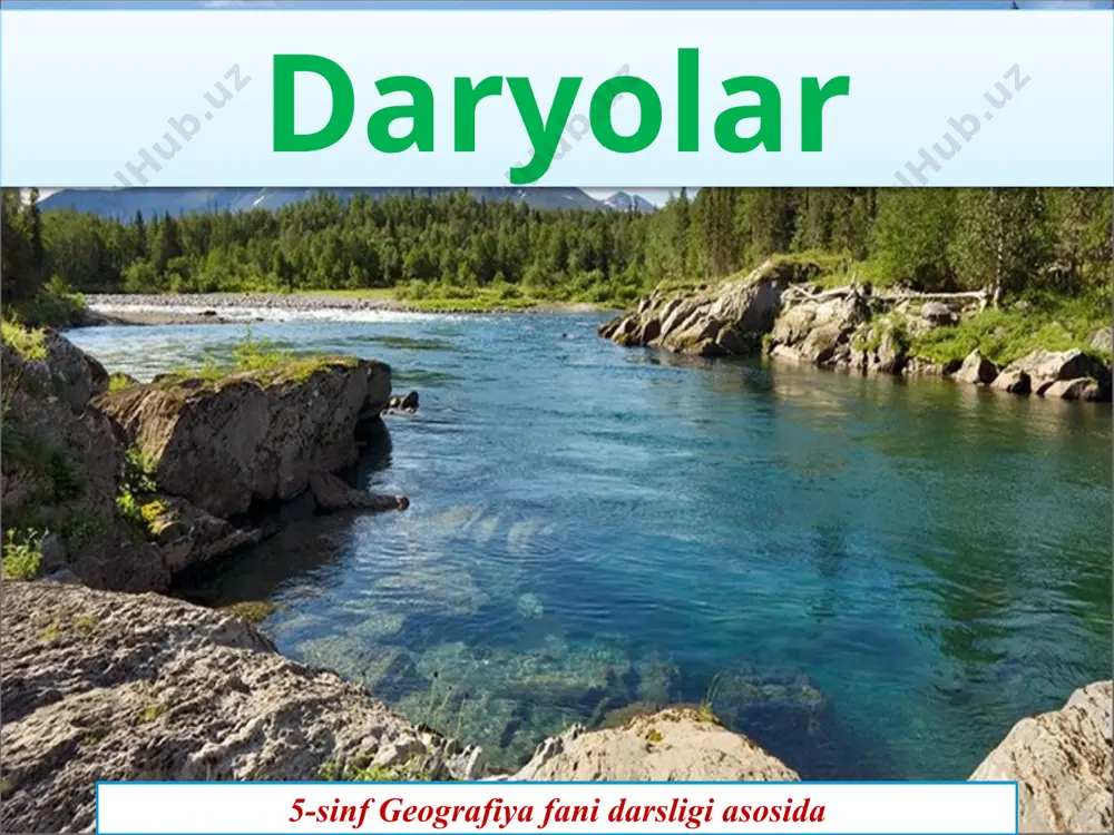 slik daryolari. tog‘ daryolari tekislik daryolariga qaraganda juda tez oqadi, vodiylari tor va chuqur bo‘ladi. ko‘p daryolar tog‘lardan boshlanib, tekislikka oqib chiqadi va tekislik daryosiga aylanadi. daryolar tog‘lardan yemirib, oqizib kelgan tog‘ jinslari tekislikda cho‘kib, cho‘kindi jinslarni hosil qiladi. daryolar suvidan cho‘kindi jinslarning saralanib cho‘kishi qonuniyatini birinchi bo‘lib abu rayhon beruniy aniqlagan. daryolar suvi baland joylardan otilib tushib, sharsharalar hosil qiladi. dunyodagi eng baland sharshara janubiy amerikada, orinoko daryosidagi anxel sharsharasi. uning balandligi 1054 m. anxel sharsharasi savol va topshiriqlar: 1. daryo deb nimaga aytiladi? 2. daryo sistemasi, daryo havzasi, suvayirgich nima? 3. daryoning to‘yinishi deb nimaga aytiladi? 4. o‘zbekistondagi qanday daryolarni bilasiz? 5. dunyodagi eng sersuv daryolar qaysilar? image2.jpg image3.jpg image4.emf image5.emf image6.jpeg image7.jpeg image8.jpeg image9.jpeg image10.jpeg image11.jpg image12.jpg image13.emf image14.jpeg image15.jpeg image16.jpeg image17.jpeg image18.jpg image19.jpeg image20.jpg image1.jpg /docprops/thumbnail.jpeg