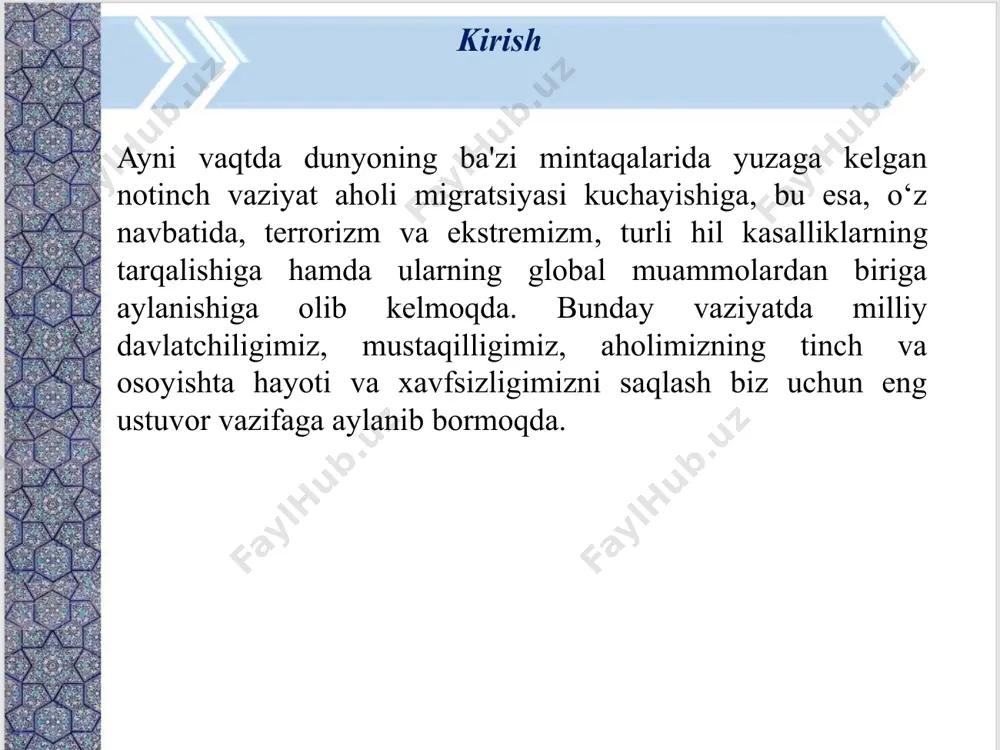 rishni yanada demokratlashtirish lozim integrasiyalashgan mintaqalar ye.i yevropa ittifoqi umumiy iqtisodiy siyosatining turli jihatlari tovar va xizmatlar, kapital va ishchi kuchi milliy bozorlarning o'zaro qo'shilib, birlashib ketishi jarayonlarining rivojlanishi uchun qulay muhitni yaratishga qaratilgan. nafta nafta davlatlari kelishuvida asosan tovar va xizmatlar savdosida cheklashlarni olib tashlash, savdo-iqtisodiy munosabatlarda ro’y berib turgan kelishmovchiliklarni hal etish mexanizmlarini ishlab chiqish, bir-biriga nisbatan investitsion muhitni erkinlashtirish masalalari nazarda tutilgan. o.t.m o.t.m markaz boshqa iqtisodiy integratsion markazlarga nisbatan hududi, aholisi va resurslarining miqdori bo’yicha ancha ustundir. osiyo-tinch okeani mintaqasi tinch okeanining turli tomonlarida - janub, g’arb, va sharqda joylashgan rivojlangan va rivojlanayotgan mamlakatlarni o’z ichiga oladi north american free trade agreement integratsion jarayonlar asosan bir-biriga yaqin bo’lgan hududlarda joylashgan davlatlarning o’zaro iqtisodiy shartnomalarida, xorijiy mamlakatlarda o’z bo’limlarini tashkil etishda, xo’jalik subyektlari (firmalar, korxonalar) o’rtasidagi kapitalni o’zaro aloqadorligida namoyon bo’ladi. hamkorlikning 3 asosiy jihatlari hamkorlikning siyosiy jihatlari mintaqadagi xafsizlik, tinchlikni mustahkamlash, mintaqadagi ishonchni ta’minlash va nizolarni …