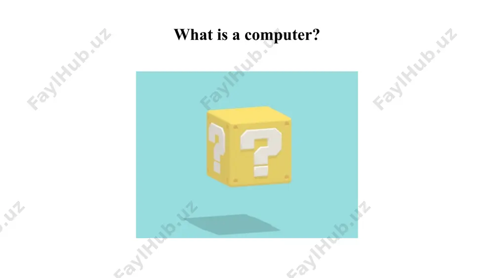 ardlardan foydalanish … to’rtinchi avlod (1972 - hozirgi vaqtgacha) katta va juda katta integral sxemlardagi kompyuterlar: (ularning asosi mikroprotsessorlar) apple-1, apple-2, ibm pc … shaxsiy kompyuterlar, graphical user interface (gui) tarmoq hosil qilish imkoniyati … beshinchi avlod (2010-hozir v.) bir necha o’nlab parallel ishlovchi mikroprotsessorladan tashkil topgan kompyuterlar. parallel tarkibli protsessorlarda bir vaqtning o’zida dasturning o’nlab ketma-ket ko’rsatmalarini bajara oladi. oltinchi avlod (keying yillar) keying yillar: parallellashtirilgan va neyron kompyuterlar… kompyuterning yuqori ishlashi haqida gap ketganda, quyidagi omillardan biri yoki bir nechtasi bo’lishi mumkin: kompyuterning ishlashi berilgan ish uchun qisqa javob vaqti yuqori o‘tkazuvchanlik (qayta ishlash tezligi). hisoblash tizimi yoki dasturning yuqori mavjudligi yuqori tarmoqli kengligi qisqa ma’lumotlarni uzatish vaqti image1.png image3.gif image4.png image5.png image6.gif image7.gif image8.jpeg image9.png image10.png image11.png image12.png image14.jpeg image15.jpeg image16.jpeg image17.gif image18.jpeg image19.jpeg image20.jpeg image21.jpeg image22.png image24.png image26.jpeg image27.jpeg image28.jpeg image29.jpeg image30.png image31.jpeg image32.jpeg image33.jpeg image34.jpeg image35.png image36.png image37.png image38.png image39.png image40.png image41.png image42.png image43.png image45.jpeg