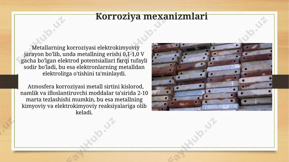 metallarning korroziyasi va unga qarshi kurashish usullari - Page 5