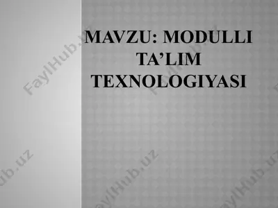 modul texnologiyasi — PPTX