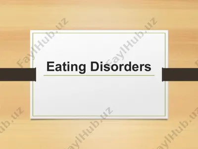 eating disorders — PPTX