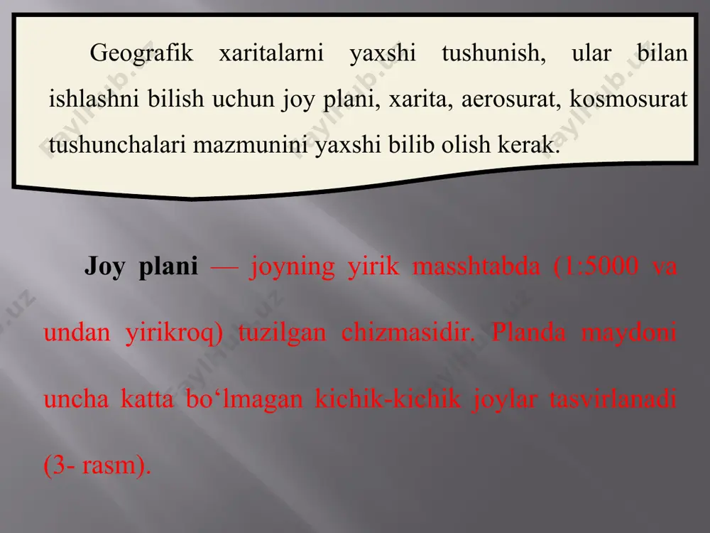 geografik xaritalar va ularning shartli belgilari 7-sinf - Page 3