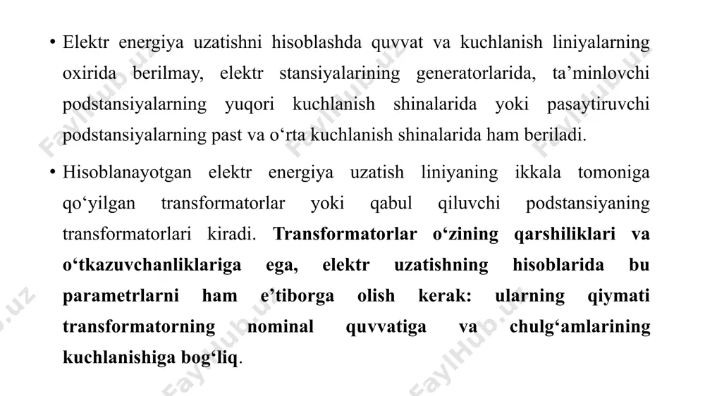 quvvat isrofi, salt ishlash toki va qisqa tutashuv kuchlanishi. bu qiymatlaming hammasi jadvalda keltiriladi qisqa tutashuvdagi quvvat isrofi (qisqa tutashuv tajribadan aniqlanadi) deb tok nominalga teng bo‘lganda transformator chulg‘amlaridagi uni qizdirishga sarf bo‘lgan aktiv quvvat isrofi aytiladi. salt ishlashdagi quvvat isrofi (salt ishlash tajribadan aniqlanadi) deb nominal kuchlanish transformator po‘latini magnitlanish va uyurma toklari tufayli uni qizdirishga sarf bo‘lgan quvvat isrofi aytiladi. salt ishlash toki deb. nominal kuchlanishga ulangan biror chulg‘am toki (salt ishlash tajribasi) boshqa chulg‘amlar ochiq qolgandagi holatida aytiladi. salt ishlash toki transformatorning ishlashi uchun zarur bo‘lgan magnitlash quvvatini yuzaga keltiradi. biror juft chulg‘amning qisqa tutashuv kuchlanishi uq.t /%/ deb. ularning biri qisqa tutashtirilib, ikkinchisiga tokning nominal qiymatini olish uchun berilgan kuchlanish aytiladi (qisqa tutashuv tajribasi). bu kuchlanish nominal tok oqayotgan paytda transformatorning aktiv va reaktiv qarshiliklaridagi kuchlanishning pasayishiga teng. ikki chulg‘am transformatorlarning eng aniq almashtiruv sxemasi 1a-rasmda keltirilgan, bu «т» ko‘rinishli sxema. bunda bir faza ekvivalenti uchun …