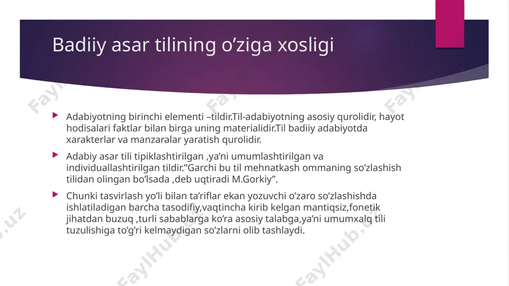 badiiy asar tilining o’ziga xosligi - Page 5