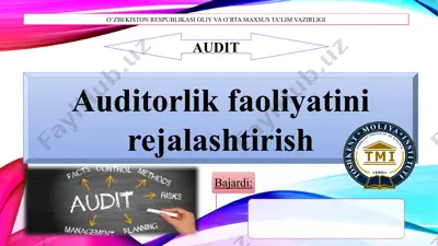 auditorlik faoliyatini rejalashtirish — PPTX