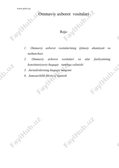 ommaviy axborot vositalari — DOC