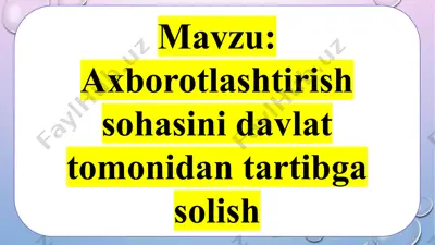 axborotlashtirish sohasi haqida — PPTX
