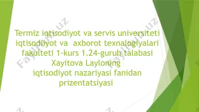 moliya va moliyaviy siyosat — PPTX