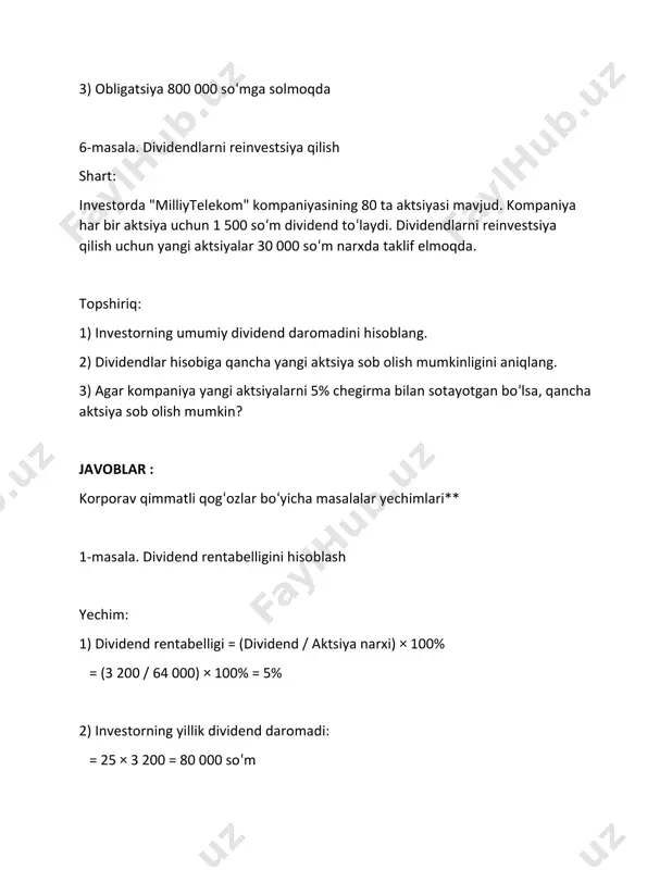 keys moliyaviy bozorda korporativ qimmatli qog'ozlarning o'rni - Page 5
