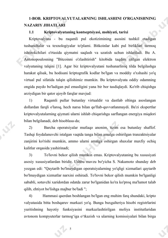 intilishdi, ammo ular bu muammoni hal qilishga qanchalik yaqinlashmasin, ularning hech biri muvaffaqiyatga erisha olmadi. biroq, s. nakamoto tizimi ikkita noyob sifatga ega edi: blokcheyn va uni qo'llab-quvvatlash uchun tarmoqdagi kompyuterlar egalari uchun pul rag'batlantirish tizimlari [3]. sinov va xatolar orqali s. nakamoto va uning izdoshlari bugungi kunda biz bilgan tizimni yaratishga muvaffaq bo'lishdi. garchi bir qator inqirozli lahzalar ham bo'lgan. kriptovalyutalarning rivojlanishidagi eng yomon yil 2014 yil deb hisoblanadi. avvalo, bu mt.gox birjasining qulashi tufayli ushbu valyutaning yaqin qulashi bilan bog'liq. bu davrda, atigi bir necha kun ichida, u bir necha marta tushib ketdi va bitcoinning qurol va giyohvand moddalarni sotib olish uchun noqonuniy maqsadlarda ishlatilishi haqida bir qator nashrlar boshlandi. biroq, bitcoin tiklanishga muvaffaq bo'ldi. 2016 yil boshida u 450 dollarni tashkil etgan bo'lsa, noyabrda u allaqachon 740 dollarni tashkil qilgan. bir xil texnik bazaga ega 700 dan ortiq yangi kriptovalyutalar paydo bo'ldi, ammo ularning hech biri hali …