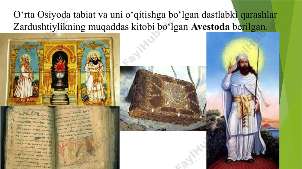 o‘rgatishda mumkin qadar ko‘proq ko‘rgazma qurollardan, tabiiy ob’yektlardan foydalanishni, so‘ngra bu ob’ktlar xususiyatlarini mantiqiy fikrlash orqali yanada yaxshi idrok etish maqsadga muvofiq ekanligini ko‘rsatadi abu rayxon beruniy amudaryoning kot shaxrida ( 973- 1048) tug‘ulib voyaga yetgan buyuk qomusiy olimdir. beruniyning ilmiy me’rosi 152 kitobdan iborat bo‘lib, bular ichidan bizga 31 tasi yetib kelgan. olimning dastlabki yirik asarlaridan biri « qadimgi halqlardan qolgan yodgorliklar» deb nomlanadi. bu kitob 486 saxifadan iborat bo‘lib beruniy bu asarini 27 yoshida yozib tugallagan. undan tashqari beruniyning «geodeziya», «xindiston», mineralogiya», «saydana», «yulduzshunoslikda boshlang‘ich ma’lumotlarni aniqlash», « qonuniy ma’sudiy» kabi yirik asarlari mavjud. хоразмшох абулаббос мамун ибн маъмун (1009-1017) даврида ташкил топган бу илмий марказ «маъмун академияси» деб номланиб, унда ўз даврининг энг танилган олимлари ижод qилар эдилар. u o‘quvchilarga ta’lim berishda ko‘proq tajriba va amaliy ishlardan foydalanish kerakligini ko‘rsatadi. beruniy tabiatni o‘rganishda . ta’limda qo‘yidagilarga: -bilishni sezgi a’zolari ma’lumotlariga tayangan xolda tashkil qilish; -ilmlarini to‘la bilib …
