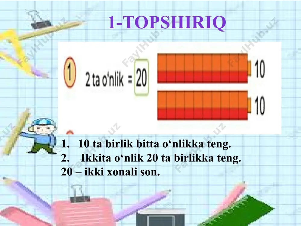matematika darsi - 21 dan 100 gacha bo'lgan sonlar mavzusi - Page 2