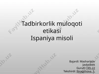 tadbirkorlik muloqotlari — PPTX