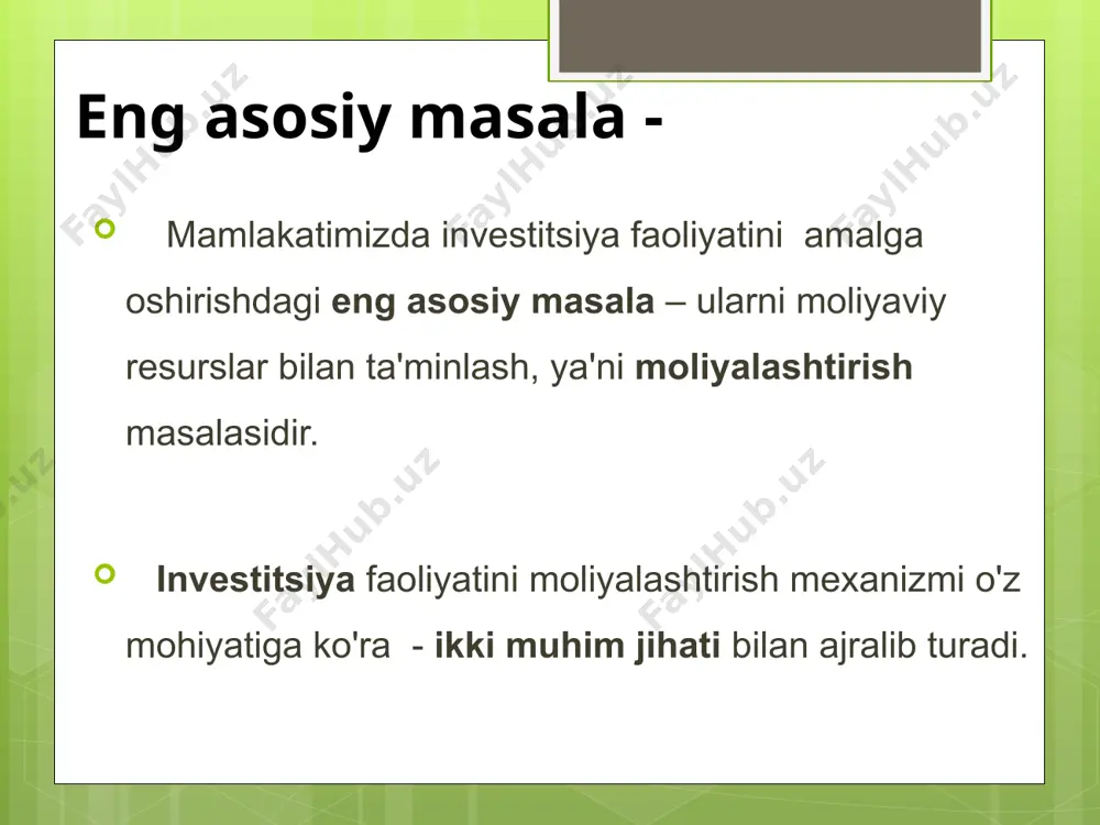 investitsiyalarni loyihaviy moliyalashtirish - Page 5