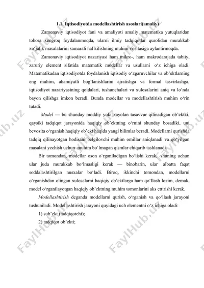 iqtisodiyotda modellashtirish asoslari (amaliy) — DOCX