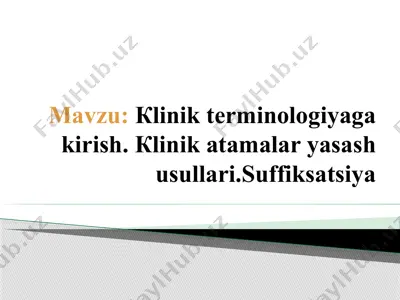 klinik terminologiya kirish — PPTX