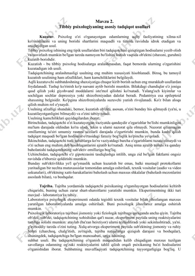 tibbiy psixologiya usullari — DOCX