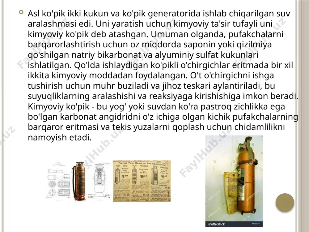i: atrof-muhitga javob beradigan yong'in o'chirish va sovutish agentini ishlab chiqish va tijoratga joriy etish" deb ta'riflagan. ishlab chiqaruvchi baum's castorine bilan kelishmovchilik natijasida baum ushbu formulani novacool uef nomi bilan rebrending qildi va 2008 yildan beri ushbu mahsulotni shu nom ostida sotmoqda. 2002 yilda frantsuz yong'inga qarshi ko'pik ishlab chiqaruvchi, ekologik toza ko'piklar bo'yicha shaffof bioex bozorga birinchi ftorsiz ko'pikni (ecopol) chiqardi. ko'pikli konsentrat b sinfidagi uglevodorod va qutbli erituvchi yong'inlarida, shuningdek, a sinfidagi yong'inlarda yuqori samarali. ularning ekologik muammosi o'z mijozlarini 100% ftorsiz va samarali ekanligi isbotlangan yangi avlod yashil mahsulotlarini tanlashga ishontirish edi. 2010 yilda frantsiyaning orchidee international kompaniyasi birinchi bo'lib ffhpf ni ishlab chiqdi, bu eng yuqori samarali ftorsiz ko'pikdir. ko'pik 97% parchalanish darajasiga erishdi va hozirda orchidee international tomonidan "blufoam" brendi ostida sotiladi. ko'pik uglevodorod va qutbli erituvchi olovda ham 3% da ishlatiladi. etiboringiz uchun raxmat ! image2.png image3.png image4.png image5.png image6.png image7.png image8.png image9.png …