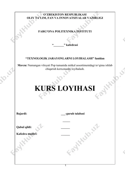 kurstagi loyihalar bo'yicha dastur — DOCX