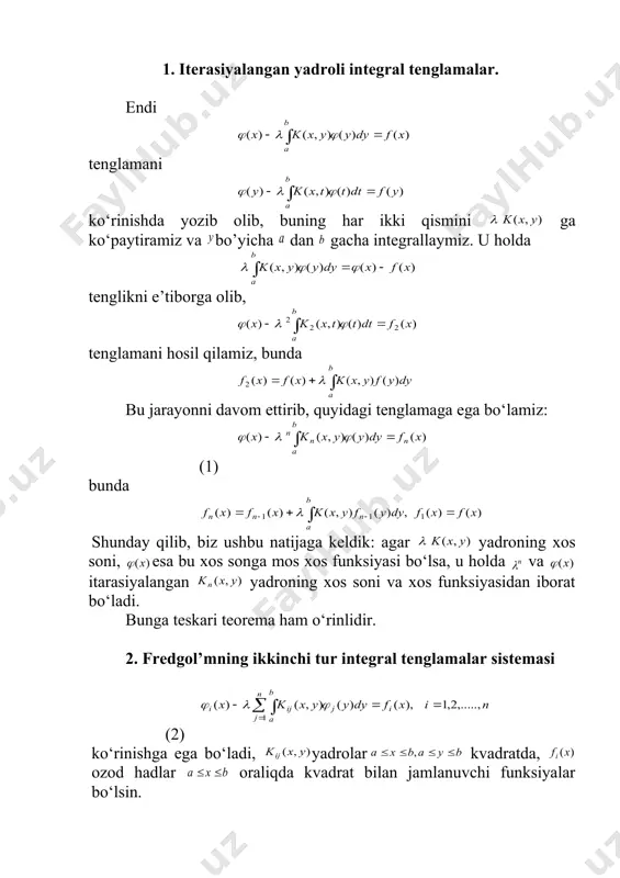 n n y x t x h y x k ) 1 ( 1 ) , ( ) , ( a - - - = n n n y x t x h y x k n ) 1 ( 1 a - - n n ) , ( y x k n ò = x a x f dy y y x k ) ( ) ( ) , ( j ) ( ' ), , ( x f y x k x ) , ( x x k x ò = + x a x x f dy y y x k x x x k ) ( ' ) ( ) , ( ) ( ) , ( j j ò = + x a x f dy y y x k x ) ( * ) ( ) , ( * ) ( j j ) …