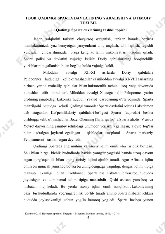 ing maydoni ham turli manbaalarda, turlicha keltiriladi, agar josiah ober bergan ma’lumotlarga tayanadigan bo’lsak uning maydoni 9000 km.kv ni tashkil qiladi. spartada ijtimoiy hayot juda ham rang barang bo’lgan buni biz ularning shaxs tarbiyasi, aholisi, huquqlari asnosida ham ko’rishimiz mumkin. bizga o’zimizning adabiyotlarimizdan yaxshi ma’lumki spartada aholining uchta tabaqaasi mavjuddir, ammo boshqabir qancha adabiyotlar buni keskin rad etadi. chunki spartada aholining 3 ta emas balki 4 tabaqasi mavjud ekanligini qayd etadilar. bizning fikrimizcha ham bu aynan mantiqqa togʻri keluvchi tarixiy faktdir, shuningdek biz koʻincha duch keladigan ma’lumotlar bir qancha chalkashliklarni keltirib chiqarishi ham tabiiy holatdir. godfrey hutchinson va boshqa bir qator tarixiy asarlar asosida vaziyatni chuqurroq tahlil qilamiz. sparta aholisining birinchi tipi bu spartaliklar (spartiatai) deb ham yuritilgan. bu fuqorolar tashkilotlarida va yigʻilishlarda ovoz berish huquqiga ega boʻlgan yagona guruh edi. ijtimoiy jihatdan mavqeyi teng boʻlgan ayollar esa ovoz berish huquqidan mahrum edilar, ammo eng ta’sirli jihati shundaki ayollar spartada …
