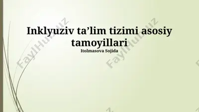 inklyuziv taʼlim tizimi asosiy tamoyillari — PPTX