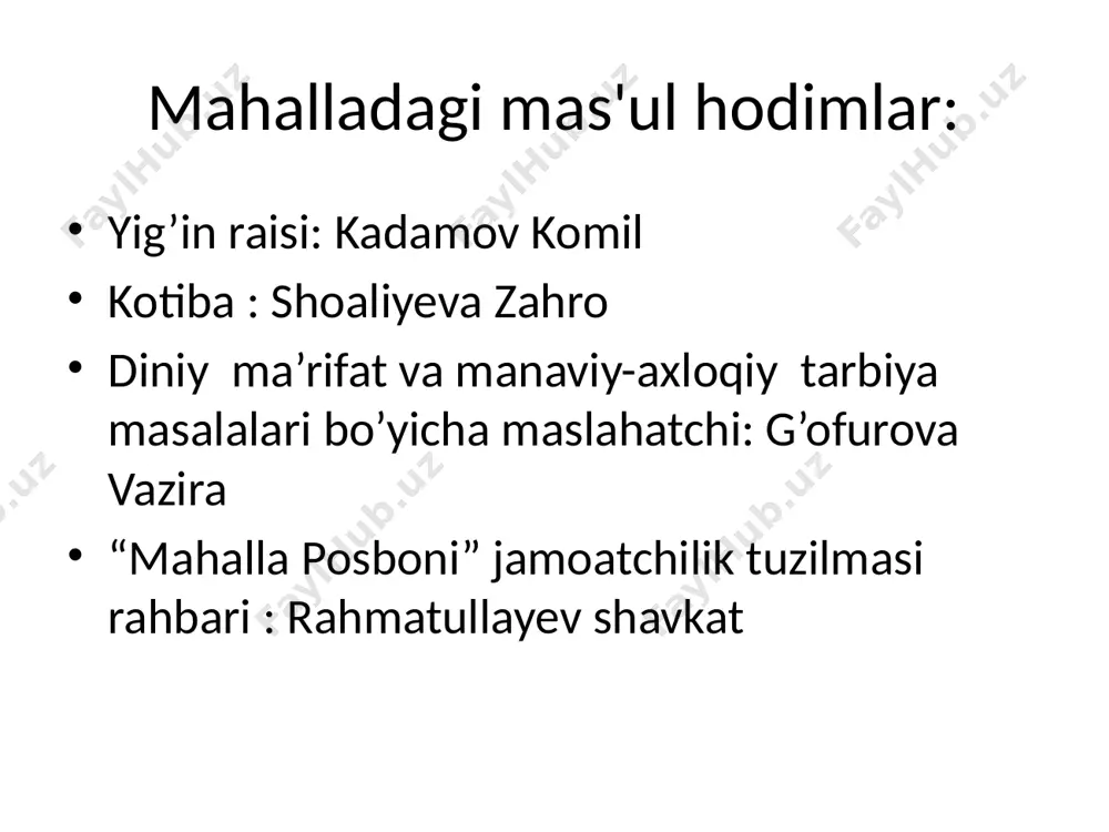 ni ish bilan ta’minlash uy bilan ta’minlash boqimandachilik mulkchilik ekologik madaniyatsizlik mahalla uchun psixolog mahalladagi muammolarning eng dolzarbi bu yoshlarni ish bilan ta’minlash hisoblanib, bugungi kungi ba’zi muammolarni o’zi bilan yetaklab kelishini kuzatishimiz mumkin. masalan, ba’zi erkaklarning ishsizligi oqibatida yosh oilalarda janjal hamda uni oqibatida ajrim vujudga kelmoqda. kamta’minlangan oilalarga mahalla homiylari tomonidan ijtimoiy ko’maklar shu kungacha berilib kelinmoqda bu oqibatida ba’zi oilalardagi mehnatga layoqatli erkaklarning boqimandaligini kuzatmoqdamiz. mahallaning o’zida 20-30 % gacha boqimandalikni kuzatishimiz mumkin. mulkchilikning hamda ekologik madaniyatning shakllanmaganligi oqibatida mahallada yangi bunyod etilgan ba’zi hududlarning ta’mirtalabligini hamda turli joylardagi ahlatlarni ko’rishimiz mumkin. oilaning muqaddasligini tushunmasdan, katta hayot haqidagi tushunchaga ega bo’lmagan yoshlarning oila qurishi oqibatida ajrimlarni ko’rishimiz mumkin. eng dolzarb muammolardan biri bo’lgan ajrim haqida gapirib o’tsak, yuqoridagi muammolar sabablar oqibatida yoshlarning kelishmovchiligi ajrimga olib kelmoqda. hamda ular mahallaga murojaat qilishmoqda. mahallada yarashtirish komissiyasi tuzilib ularning murojaati ko’rib chiqilib oila uchun muddat beriladi. agar bu vaqt ichida …