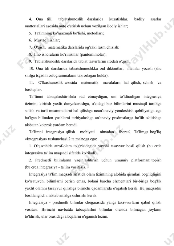 t bir tizimga birlashtirishi kerak, xolos, muammoning qiyin tomoni integrasiyaning ta'lim boshidan oxirigacha dinamik rivojlantirishdadir. agar boshida «hamma narsa to'g'risida ozgina bilish» lozim bo'lgan bo'lsa, keyinchalik tarqoq bilim na ko'nikmalarni birlashtirish kerak bo'ladi va oxiriga kelib «ozgina narsa to'g'isida hammasini bilish» kerak bo'ladi, ya'ni bu yangi integrasiya darajasidagi ixtisoslashtirishdir. pedogogik tizimini muvofiqlashtirish umumiy pedagogika tizimiga bo'lgan umumiy innovasiya, uning o'quv- tarbiya jarayonini muvofiqlashtirish-ko'p sonli imkoniyatlardan eng qulayinito'plab olish jarayyonidir. shunday murakkab, entamik, ko'pqirrali, nearxik, pedagogik-, padagogika tizimida ishlash mumkin.muqobillar, shuningdek oqim va o'quv ta'lim faoliyatini tashkiletishning maqsadli yo'llari mavjud. lekin ulardan bittasigina aniqvaziyat uchun to'g'ri mos kelishi mumkin. uni qidirib toppish muvofiqlashtirishning asosiy vazifasidir. bu vazifa mumkin bo'lganmuqobillarni taqqoslash va boshqa mavjud imkoniyatlarni baholash yo'libilan, hal etiladi. muvofiqlashtirish deganda pedagogika tizimi qaysi maqsadlar uchun tashkil etilgan bo'lsa o'sha maqsadlarga mosmunosiblik darajasini aniqlash mumkin. bir sharoit uchun erishilgan muvofiqlik hech qachon boshqa sharoitlarga mos kelmaydi. shuninguchun muvofiqlashtirish tushunchasi aniqlikni talab qiladi. …