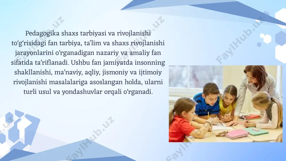 ar diagnostika psixologik testlar shaxs rivojlanishining asosiy bosqichlari: bolalik: insonning dunyoqarashi va xarakteri shakllanishining boshlangʻich davri. oʻsmirlik: aqliy qobiliyatlar va ijtimoiy munosabatlar rivojlanishining faol bosqichi. yoshlik: oʻzligini anglash va kasbiy yoʻnalishni belgilash jarayoni. yetuklik: jamiyatda ijtimoiy faoliyat va shaxsiy muvaffaqiyatlarga erishish bosqichi. e’tiboriz uchun rahmat! image1.jpeg image2.png image3.svg image4.png image5.svg image6.png image7.png image8.svg image9.png image10.svg image11.png image12.png /docprops/thumbnail.jpeg
