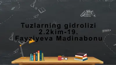 tuzlar gidrolizi — PPTX