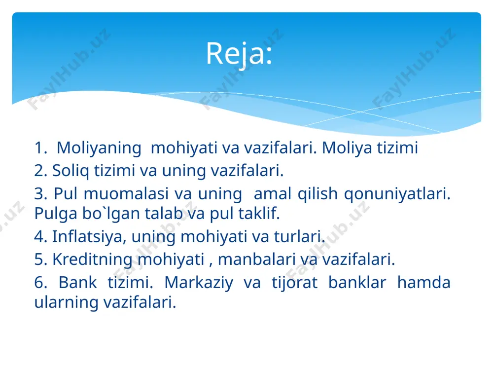 miga rioya qilish uchun moddiy javobgar bo`lish tizimi, turli soliqlar undirib olish va mablag` bilan ta`minlash tizimi orqali amalga oshadi. davlat budjeti – bu davlat daromadlari va xarjatlari hamda ularni moliyaviy qoplash manbalarining yillik rejasidir daromadlar tarkibi xarajatlar tarkibi davlat budjeti to`g`ri soliqlar egri soliqlar mulk solig`i va resurs to`lovlari. ijtimoiy infratuzilmani rivojlantirish uchun soliq . boshqa daromadlar. ijtimoiy sohaga ijtimoiy himoyaga iqtisodiyot uchun xarajatlar markazlashtirilgan investitsiyalarni moliyalashtirish xarajatlari davlat hokimiyati , boshqaruv va sud organlariga xarajatlar boshqa xarajatlar budjet taqchilligi – bu davlat budjeti xarajatlarining uning daromadlaridan ortiqchaligidir . budjet taqchilligining aniqlanishi: taqchillikning mutloq miqdorida. taqchillikning yaim miqdoriga nisbiy o`lchamida. davlatning iqtisodiy siyosatidagi o`zgarishlar. iqtisodiy inqirozlar. millliy va jahon bozori konyukturalaridagi davriy tebranishlar. davlatning jamiyat hayotidagi ro`lining o`sib borishi, uning iqtisodiy va ijtimoiy vazifalari kengayishi. budjet taqchilligi sabablari: budjet taqchilligini qoplash (moliyalashtirish) manbalari: 1 davlat ichki qarzi - bu davlatning mamklakat ichida zayomlar va boshqa qimmatli qog`ozlarni chiqarish , …