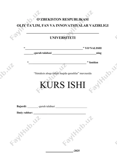 sintaksis aloqa turlari haqida qarashlar — DOCX