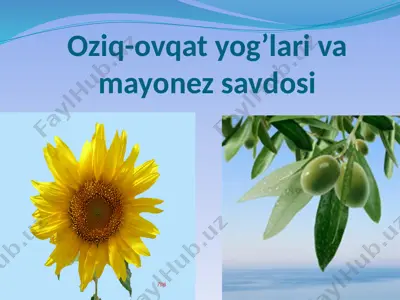 oziq-ovqat yog’lari va mayonez savdosi — PPTX