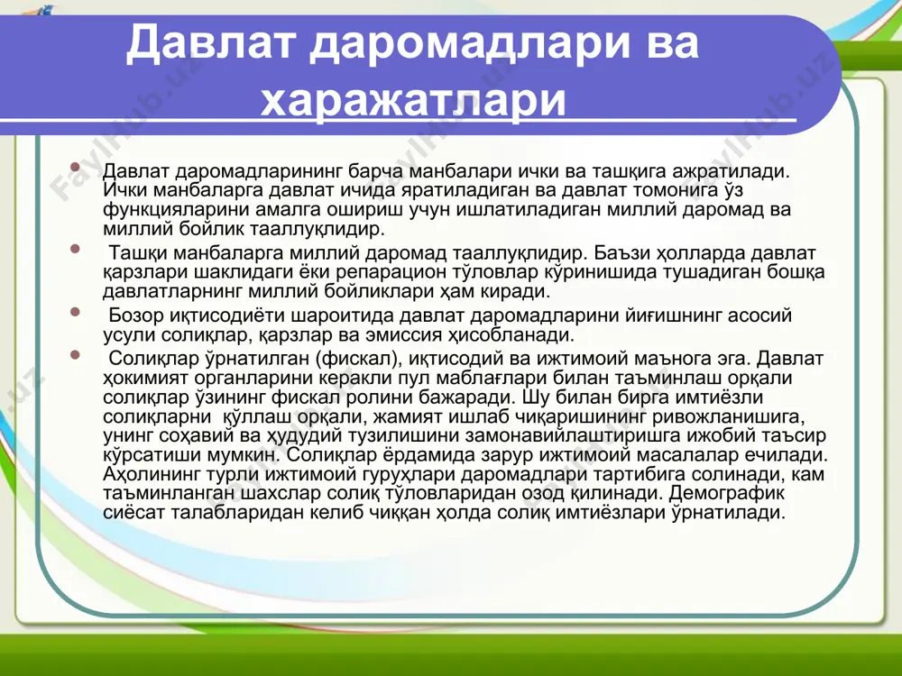 давлат бюджети даромадлари ва харажатлари - Page 5