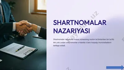 shartnomalar nazariyasi — PPTX