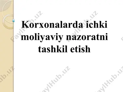 korxonalarda ichki moliyaviy nazoratni tashkil etish — PPTX
