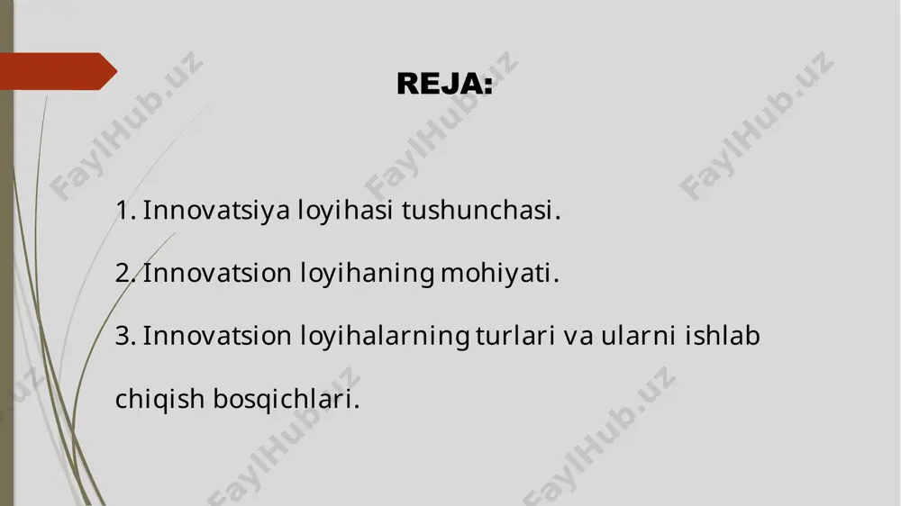 u sababli, ularning yaratuvchilari o‘zlarining imkoniyatlarini real baholashlari kerak. investitsiyalar uchun eng jozibadori tayyor innovatsion mahsulotlarni ilgari surishga qaratilgan dasturlar bo‘ladi. yangi texnologiyalarni ilgari surish bilan bog‘liq loyihalar xavfning ortishi bilan ajralib turadi, chunki ular uchun marketing kontseptsiyasini yaratish ancha qiyinroq. biznesdagi innovatsiyalarning afzalliklari ta’kidlash joizki, biznesdagi innovatsiyalar katta intellektual, moliyaviy va mehnat xarajatlarini talab qiladi. bundan tashqari, siz nafaqat loyihaga, balki kompaniya xodimlariga ham sarmoya kiritishingiz kerak bo‘ladi. tadbirkorlik faoliyatidagi innovatsiyalar texnik, boshqaruv, ma’muriy, iqtisodiy va tashkiliy bo‘lishi mumkin. kompyuterlashtirishni ana shunday innovatsion loyihalar qatoriga kiritish mumkin. ular hammom ma’lumotlar bazalarini yaratishga, internetdan foydalangan holda hisob-kitoblarni amalga oshirishga, ish uchun kompyuter dasturlaridan foydalanishga va elektron pochta xabarlarini yuborishga yordam beradi. bundan tashqari, tadbirkor tijorat veb-sayti yoki onlayn-do‘kon yaratishi mumkin. image1.jpeg image2.png image3.jpeg image4.jpeg image5.jpeg image6.jpeg image7.jpeg image8.png image9.jpeg image10.png image11.jpeg image12.png image13.png /docprops/thumbnail.jpeg