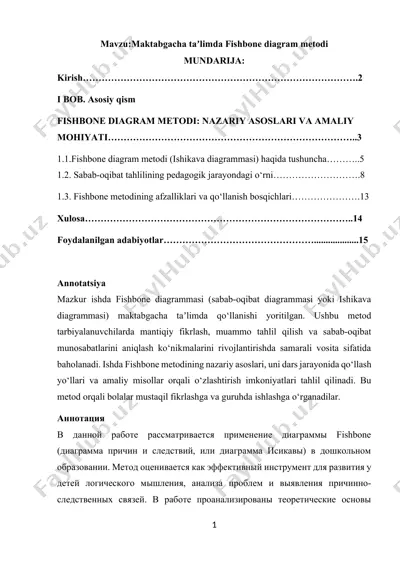 maktabgacha taʼlimda fishbone diagram metodi — DOCX