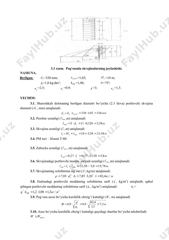 iant dd , mm f nu, m , grad pm turi , kg/dm3 qe kg/m3 ( vv 1 214 9,7 10 65 grammonit 79/21 0,9 0,85 1,00 2 190 8 10 70 = 0,9 0,80 1,00 3 243 14 12 65 = 0,9 0,95 1,00 4 320 15,9 12 70 = 0,9 1,10 1,00 5 243 12,0 15 70 ifzanit t-80 1,0 0.90 1,08 6 214 8,7 15 75 = 1,0 0,80 1,08 7 320 14,5 18 75 = 1,0 1,20 1,08 8 214 9 18 80 = 1,0 0,85 1,08 9 190 8,5 10 75 igdanit 1,0 0,80 1,13 10 269 11,4 15 80 = 1,0 0,90 1,13 vari-ant dd , mm f nu, m , grad pm turi , kg/dm3 qe kg/m3 ( vv 11 320 16,4 20 65 grammonit 50/50 1,0 1,20 1,01 12 320 15,2 10 70 = 1,0 1,20 1,01 13 269 11,2 15 65 …