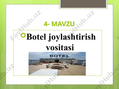 botel joylashtirish vositasi — PPTX