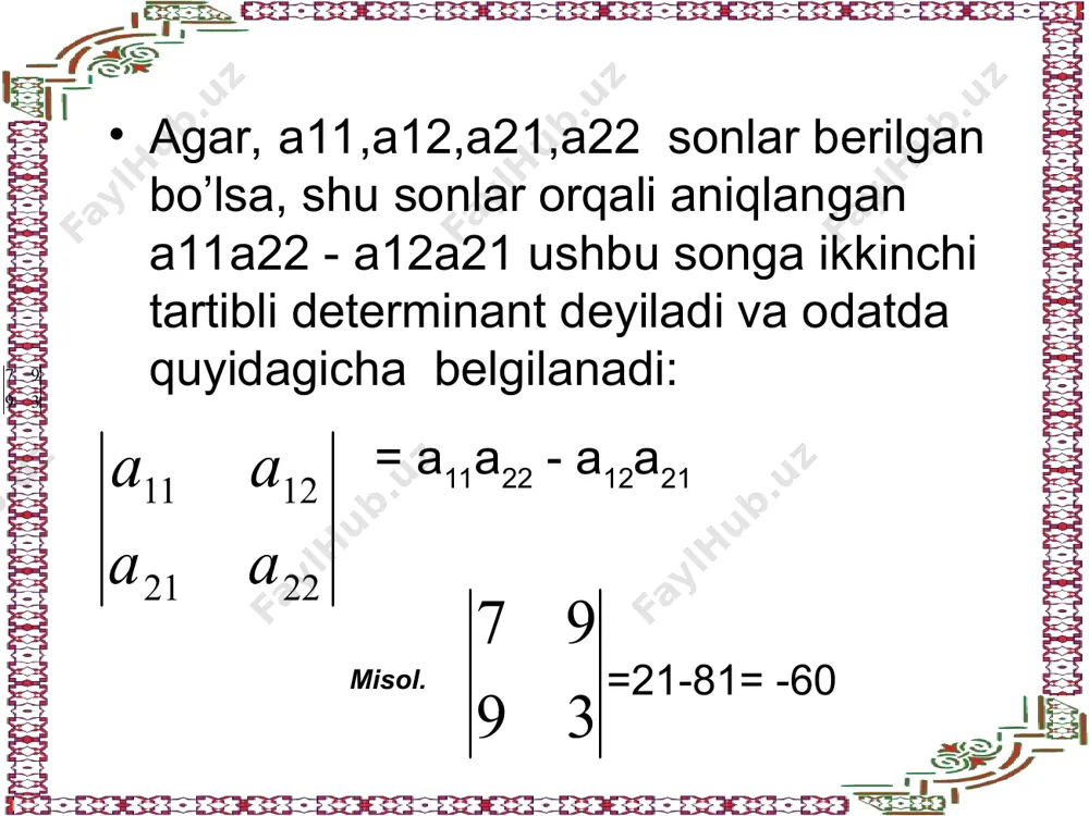 ikkinchi va uchinchi tartibli determinant - Page 2